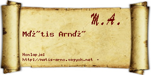 Mátis Arnó névjegykártya